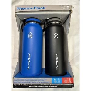2X ThermoFlask Double Wall Vacuum Insulated Stainless Steel Water‎ Bottle 40 Oz